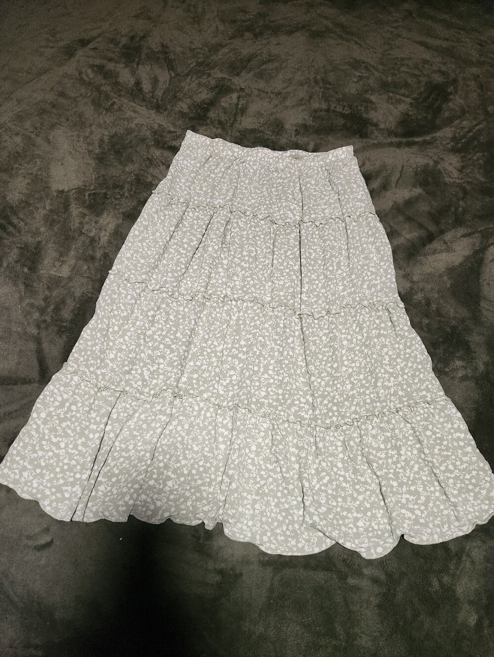 Sage Green Floral Skirt